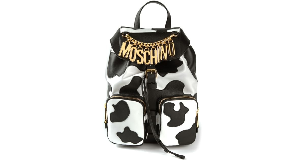 Moschino Cow Print Backpack in White Lyst