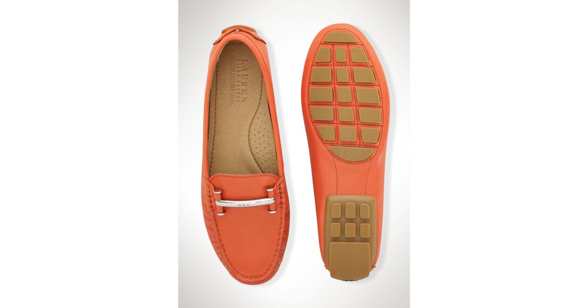 Ralph Lauren Leather Caliana Loafer in Orange | Lyst