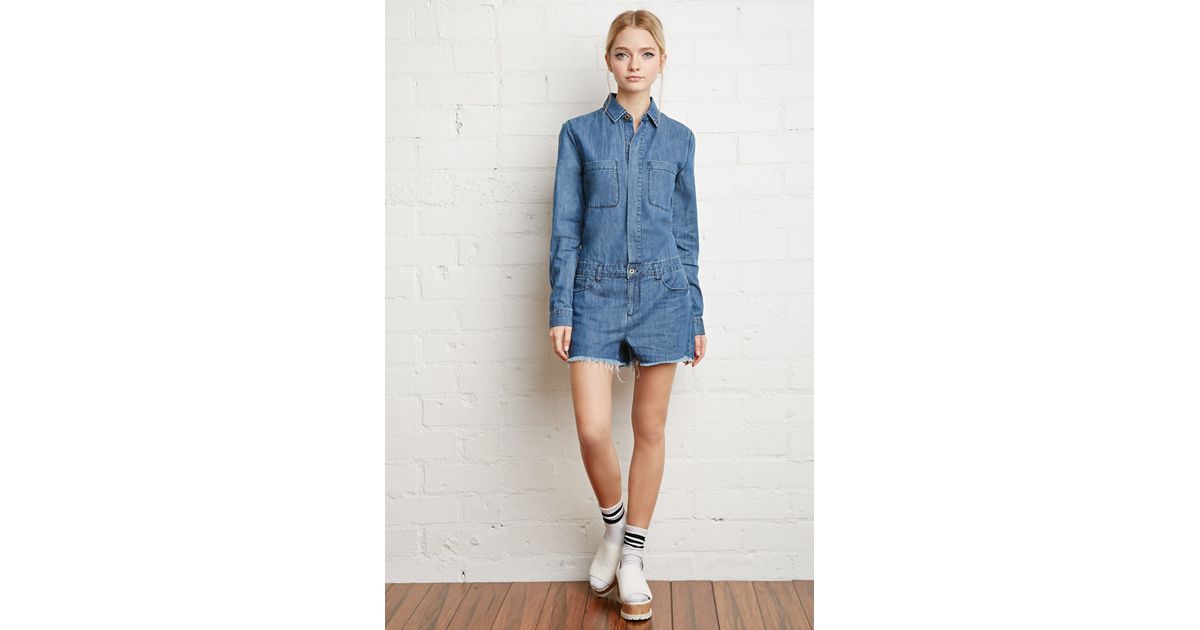 forever 21 denim jumpsuit