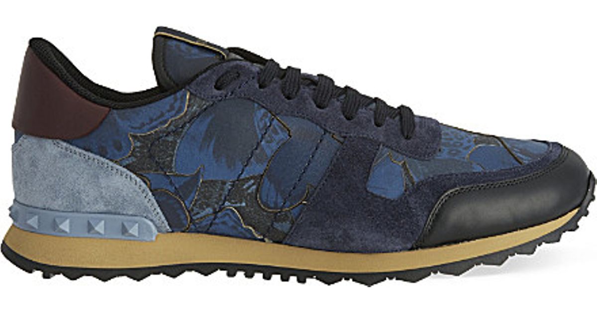 navy valentino trainers mens
