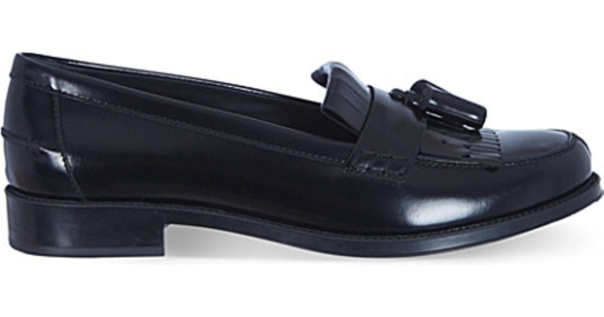 navy heeled loafers