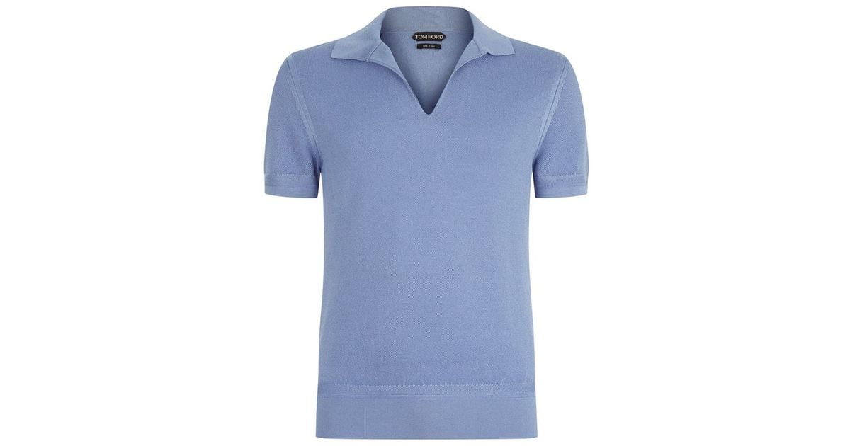 Tom Ford Cotton V-neck Polo Shirt in 