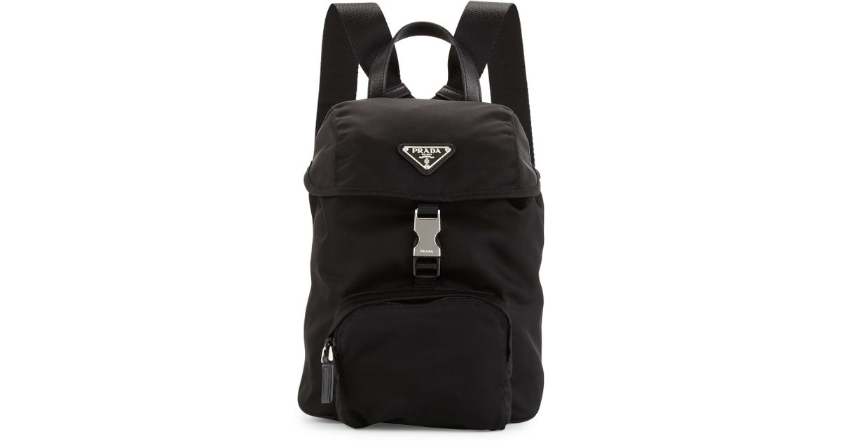 Prada Vela Nylon Small Backpack in Black | Lyst
