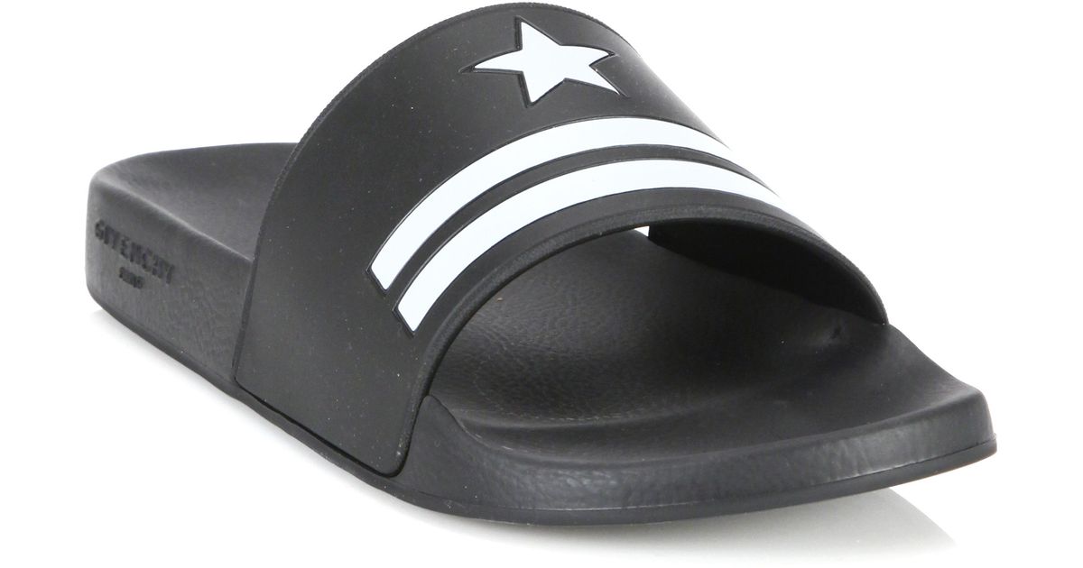 Givenchy Cotton Star Slides in Black 
