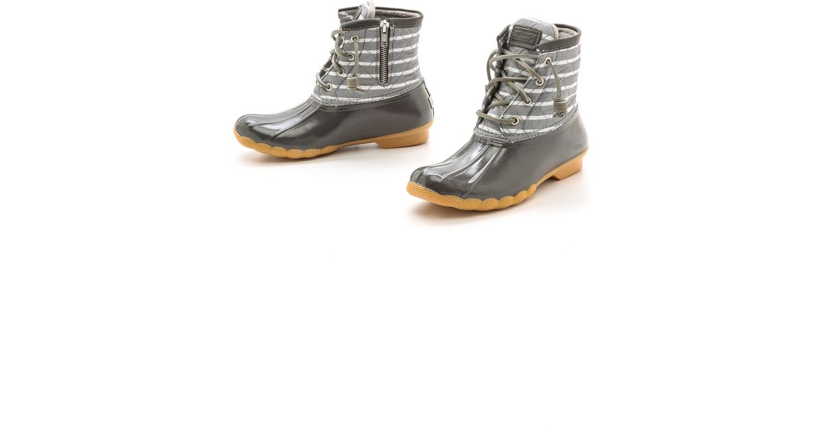 sperry striped duck boots