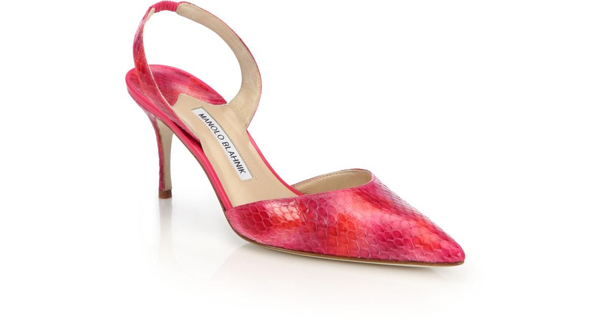 manolo blahnik snakeskin pumps