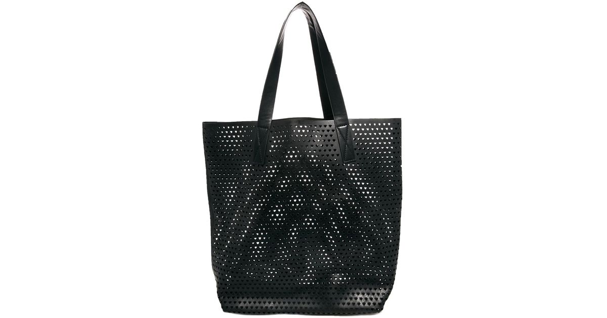 black plastic tote bag