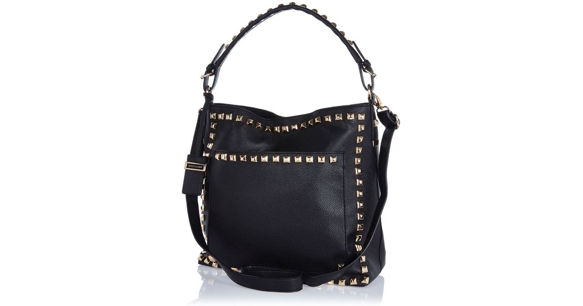 River Island Black Studded Slouch Bag
