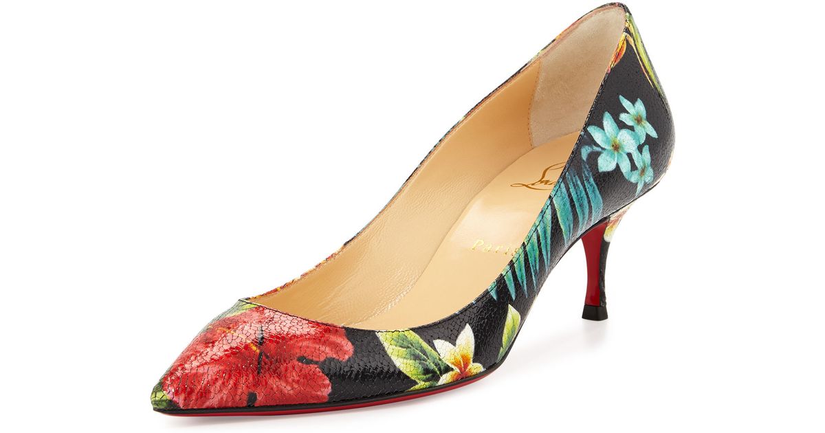 christian louboutin floral heels
