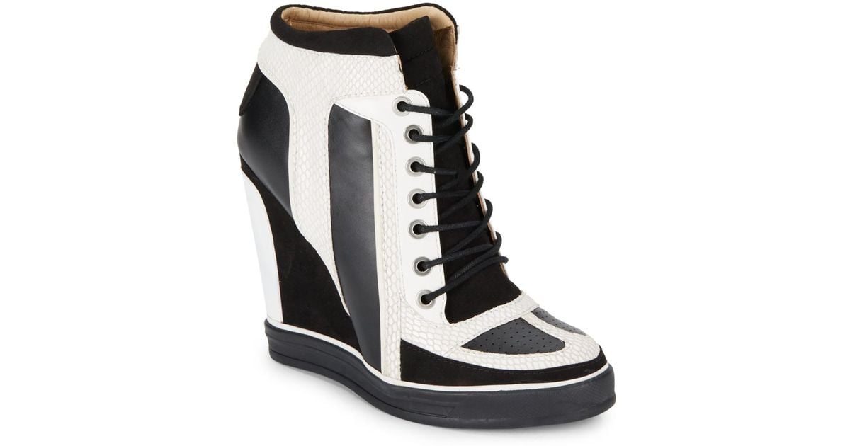 Women's Deluxe Leather Sneaker In White x Black Snake - Nothing New®