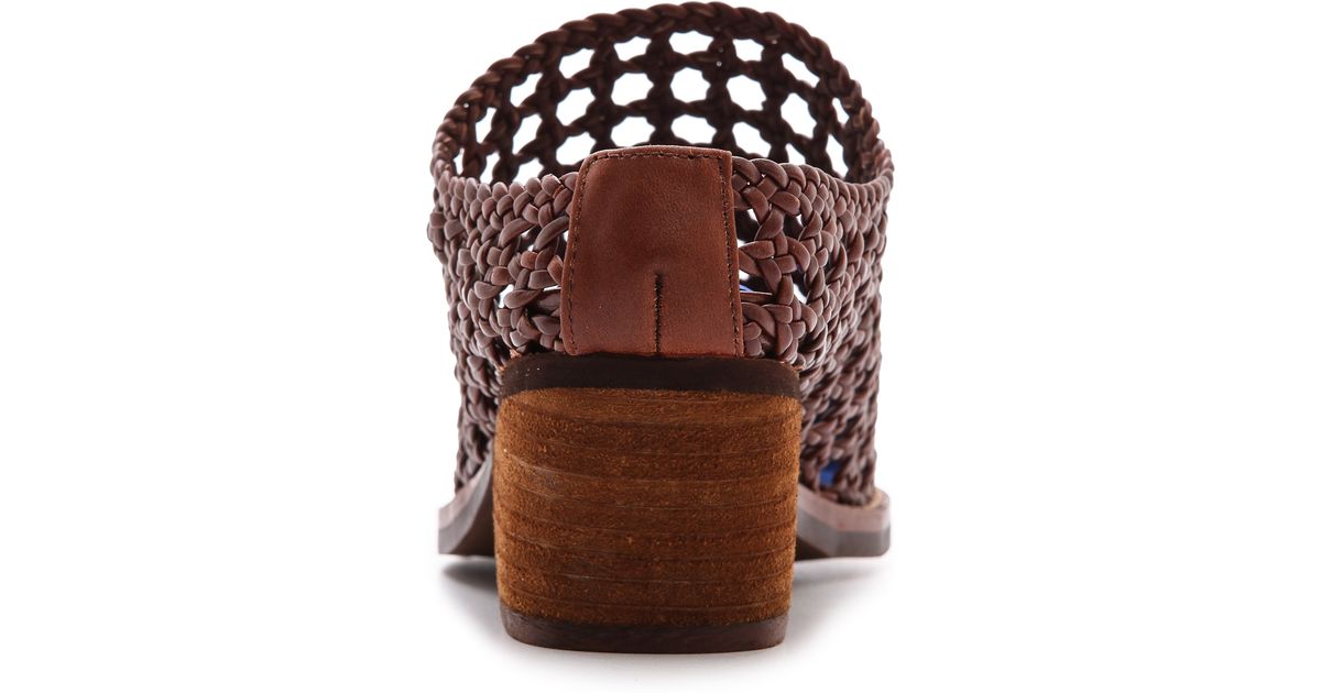 Jeffrey Campbell Armadillo Woven Mules Brown - Lyst