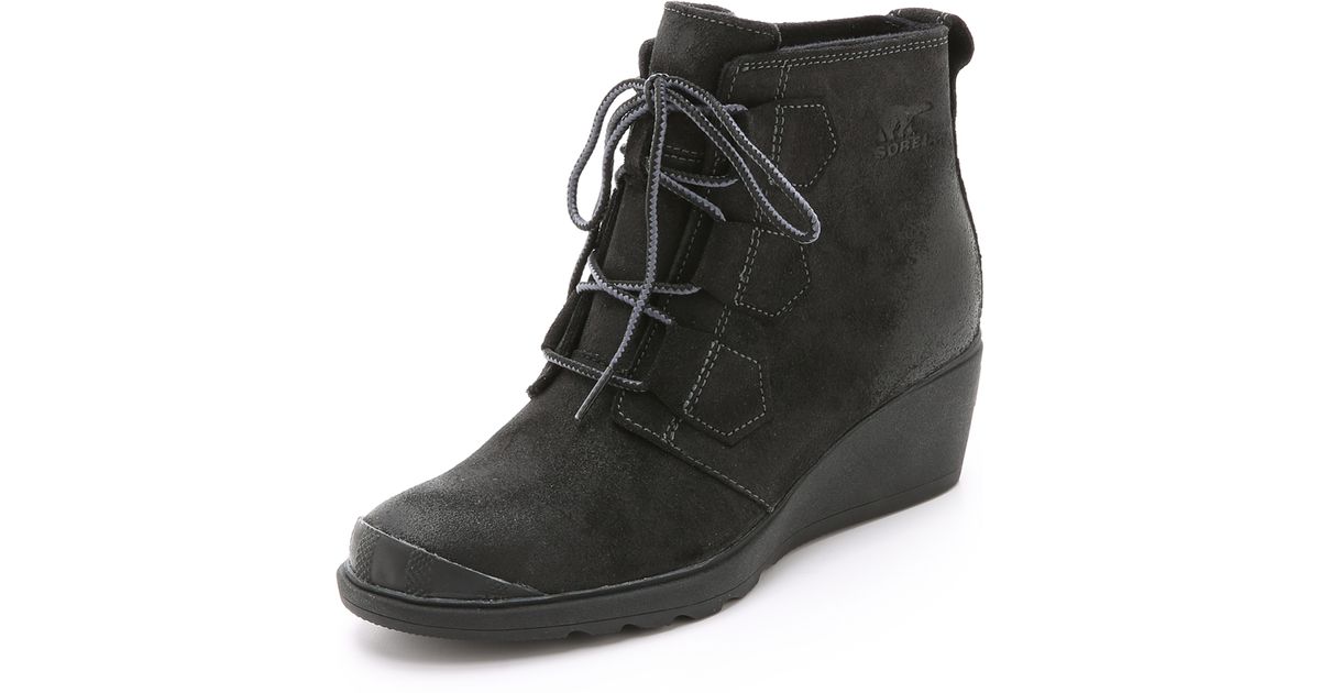 black sorel wedge boots
