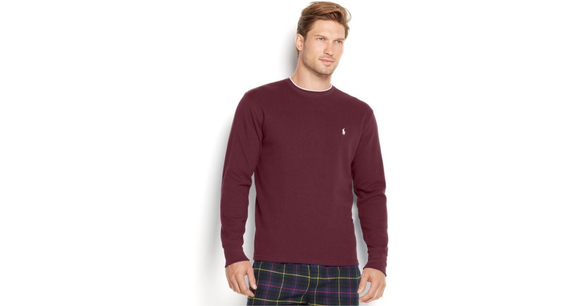 Polo Ralph Lauren Men/'s Black Tipped Waffle Thermal Long Sleeve T-Shirt