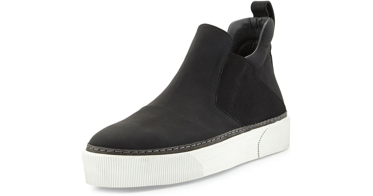 Lanvin Leather High-top Slip-on Sneaker in Black for Men - Save 50% | Lyst