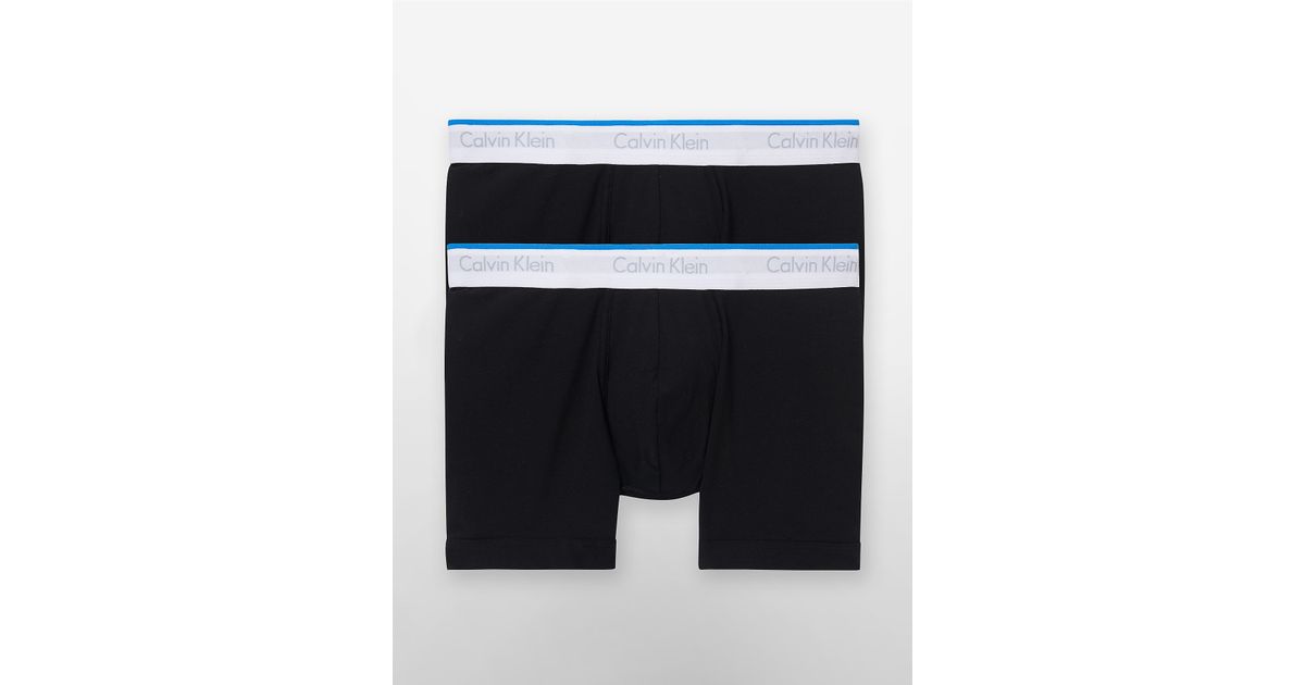 Calvin Klein Underwear Tech Cool 2-pack Boxer Brief in Black for Men - Lyst