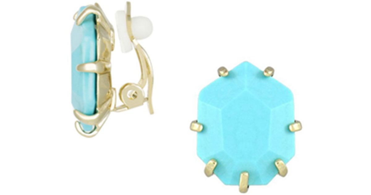 Lyst Kendra Scott Morgan Magnesite Clip On Earrings In Blue