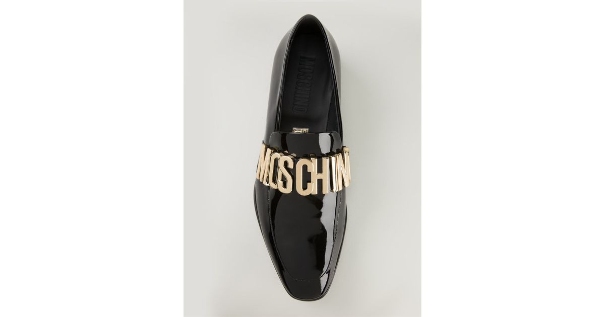 Moschino Logo Plaque Slippers in Black for Men | Lyst