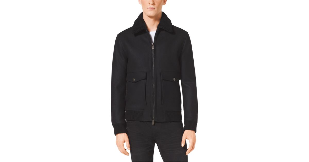 melton wool bomber jacket
