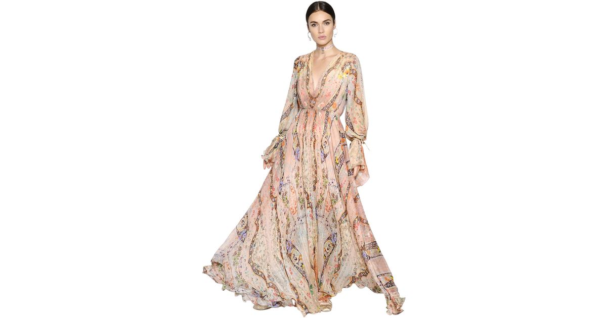 silk chiffon dress with sleeves