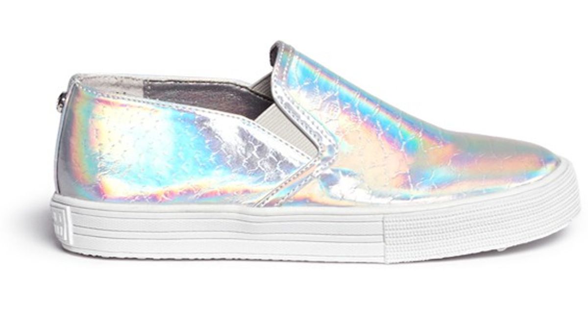 holographic slip on shoes