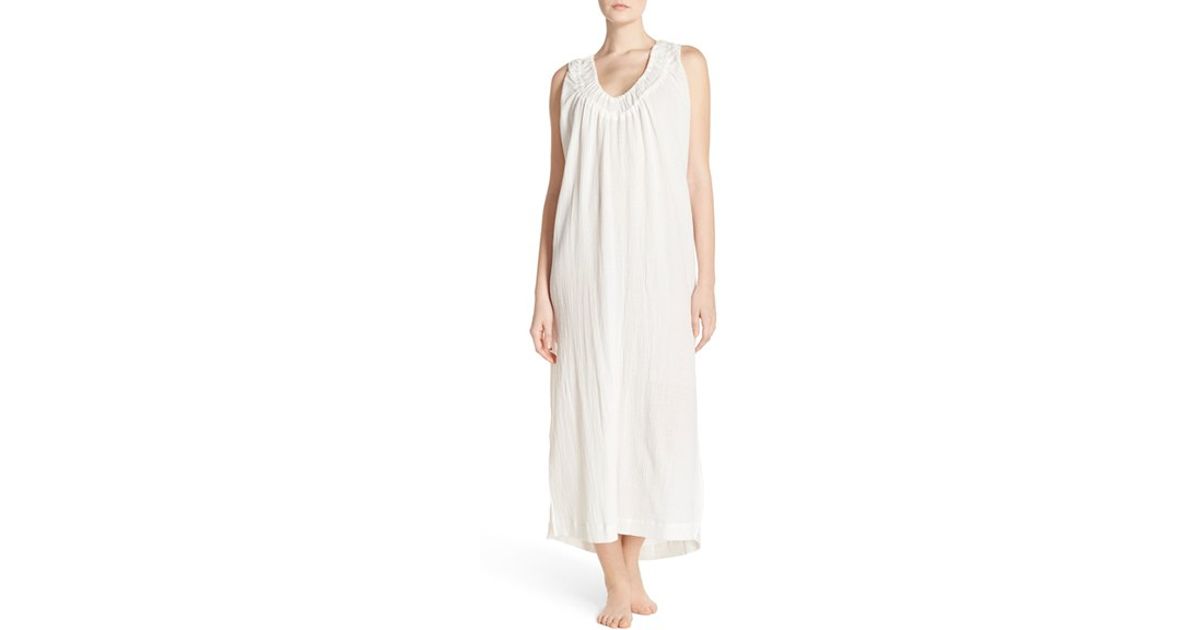 white cotton gauze nightgown