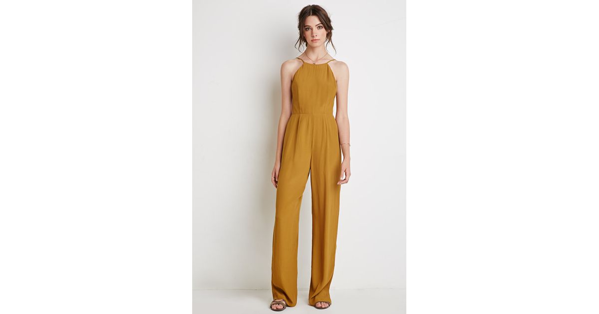 forever 21 mustard jumpsuit