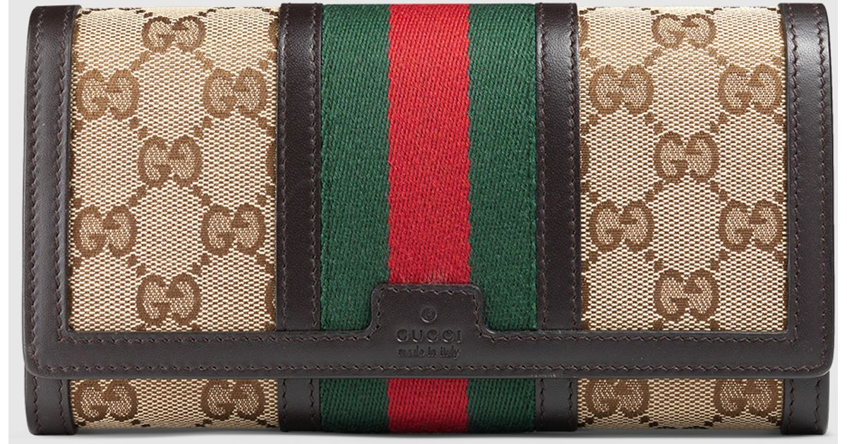 Gucci GG 1960s Vintage Centerfold Brown Wallet - A World Of Goods