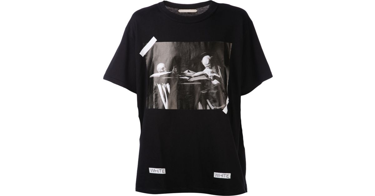 Off-White c/o Virgil Abloh Front Graphic T-Shirt in Black for Men - Lyst
