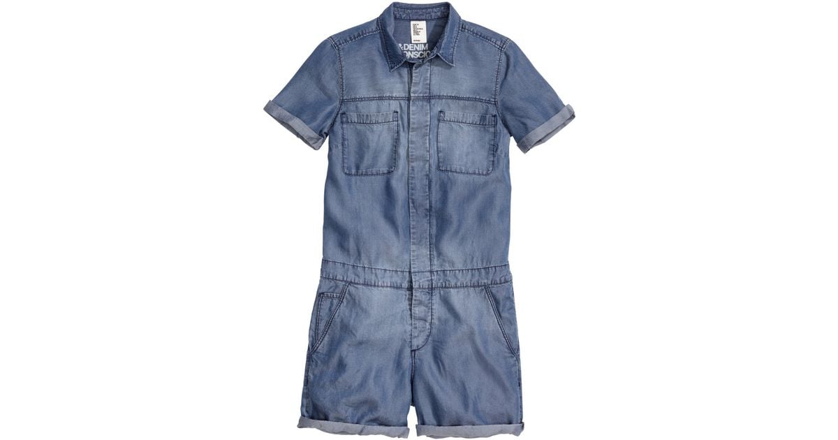 blue denim playsuit
