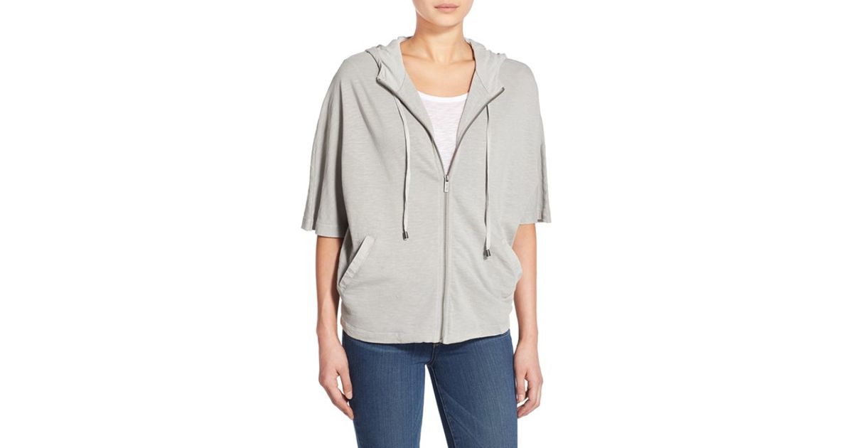 short sleeve zip hoodie