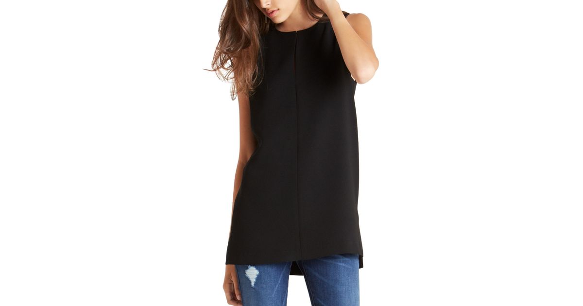 long black sleeveless tunic top