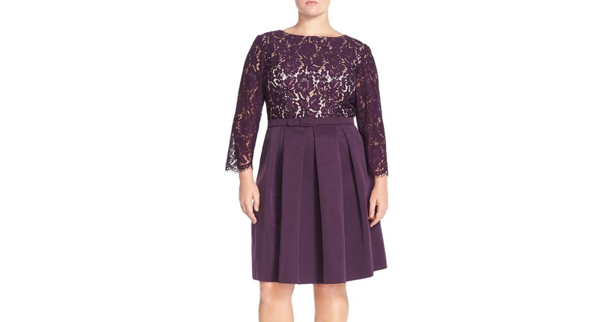 eliza j purple lace dress
