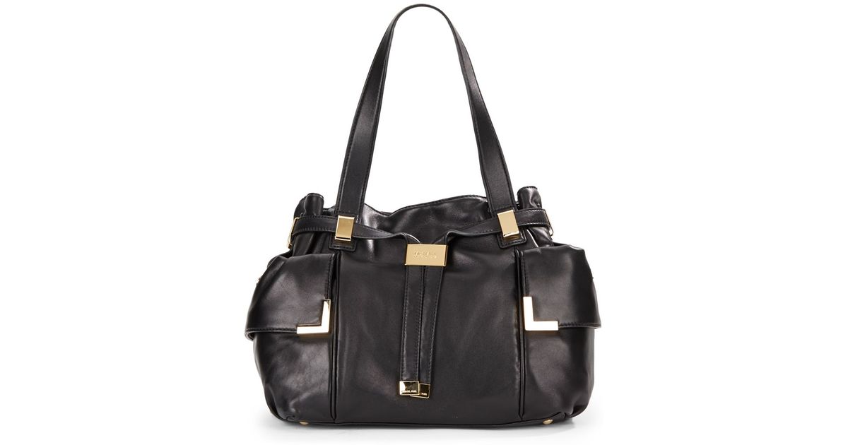 Michael Kors Black Beverly Leather Drawstring Satchel