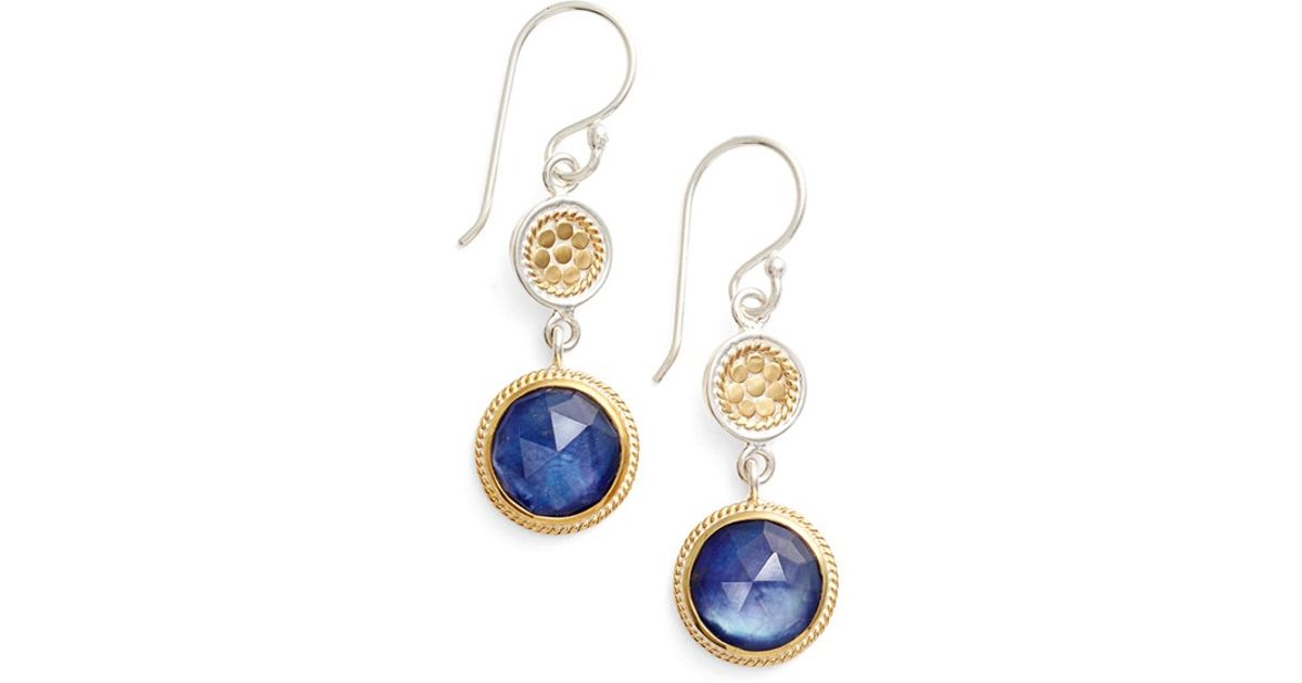 Lyst Anna Beck Double Drop Earrings In Blue
