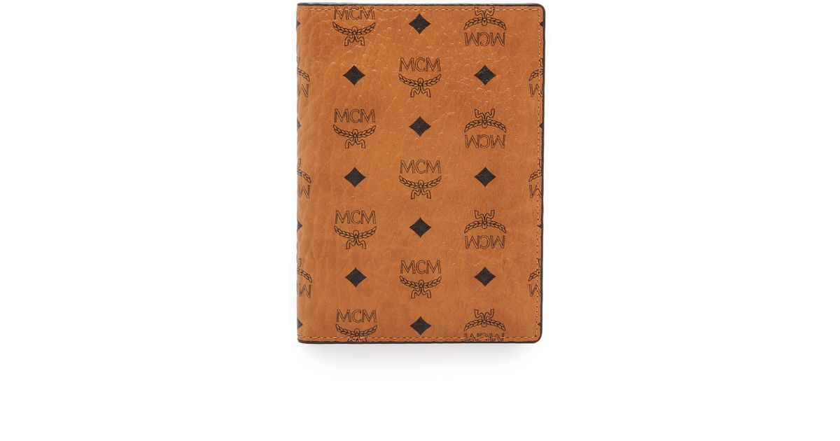 MCM Passport Holder in Brown Lyst