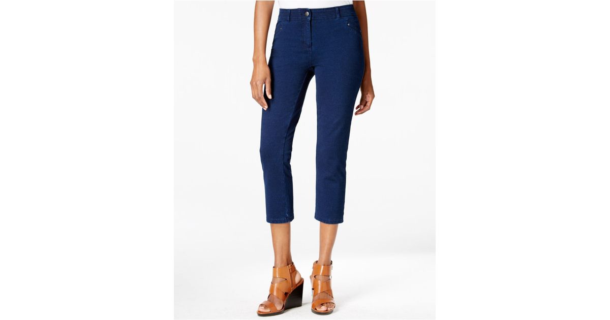 Style & co. Tummy Control Denim Capri Pants, Galaxy Wash 