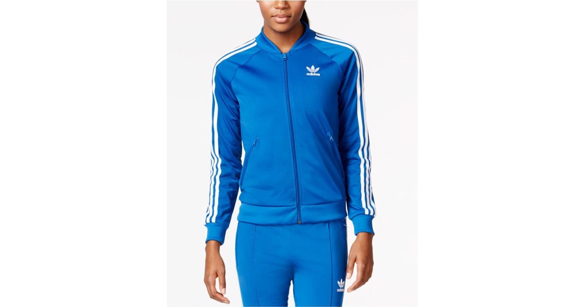 adidas supergirl track jacket blue