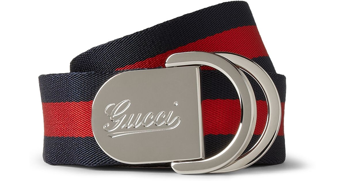 gucci blue and red stripe belt