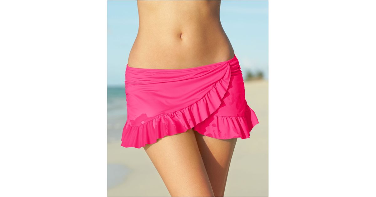 pink swim skirt