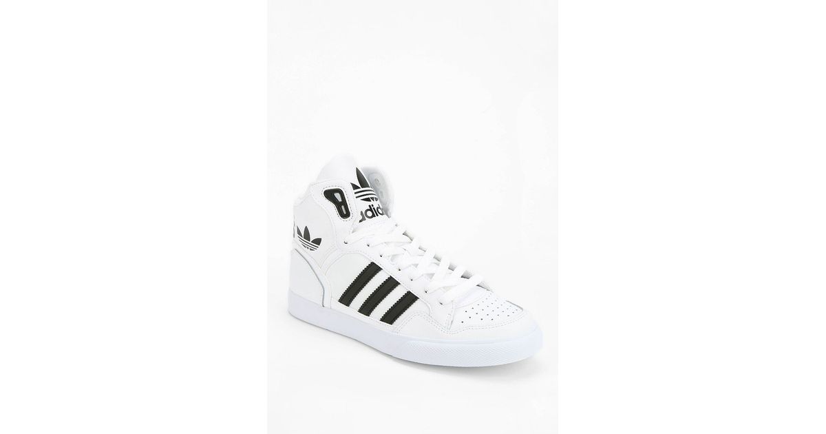 adidas Originals Extaball Leather Hightop Sneaker in White | Lyst