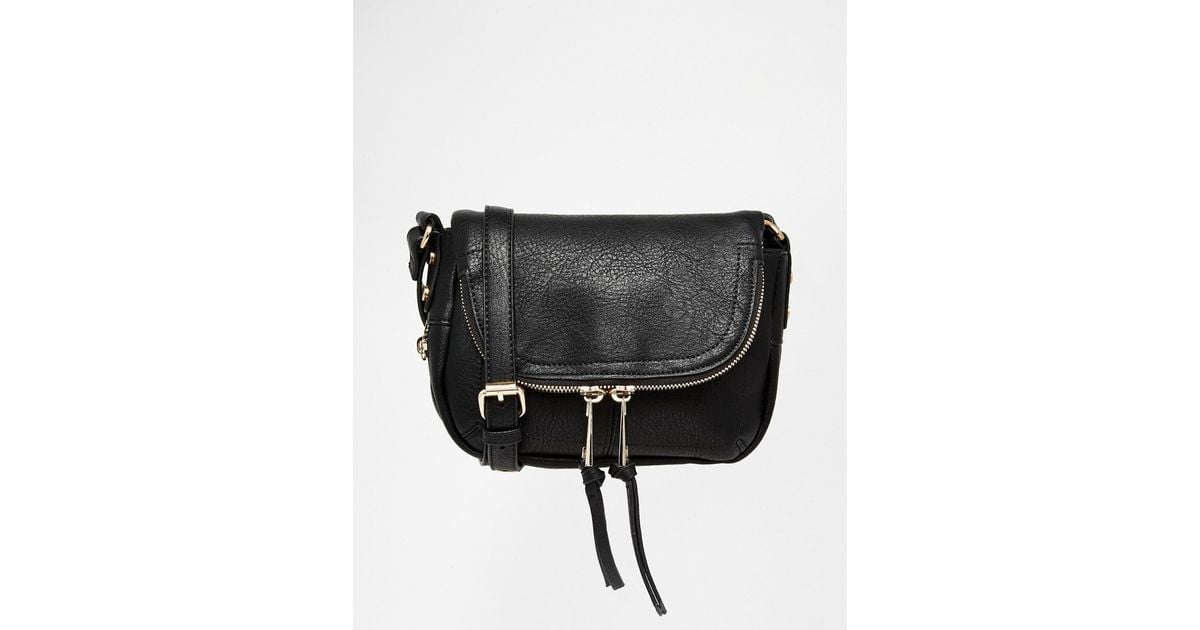 Oasis Fold Over Zip Detail Cross Body Bag in Black Lyst