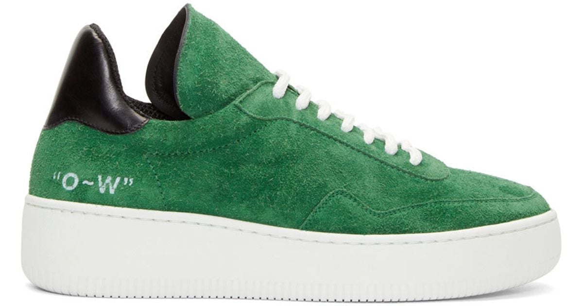 green suede sneakers