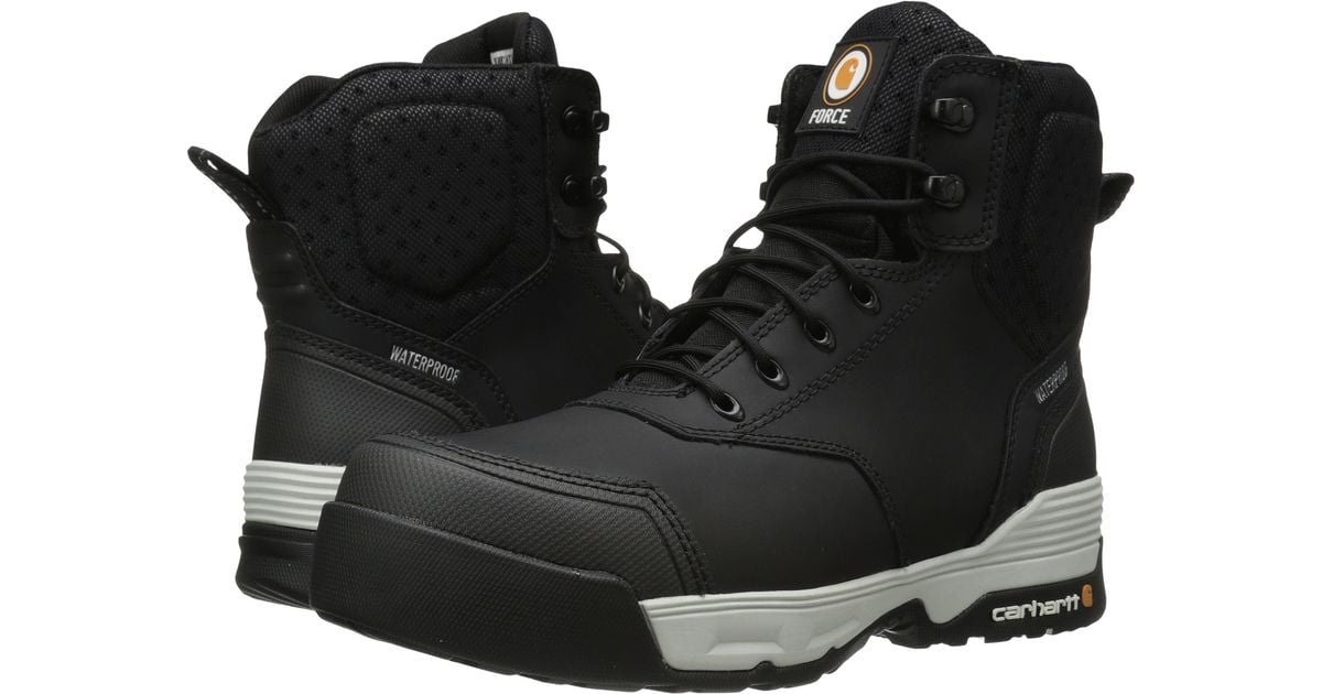 Carhartt Leather 6 Inch Force Black Waterproof Work Boot for Men Lyst
