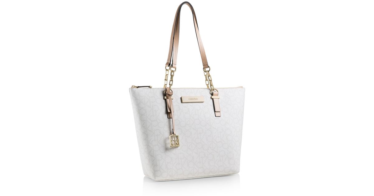 Calvin Klein White Label Jordan Logo Zip Top Tote Bag