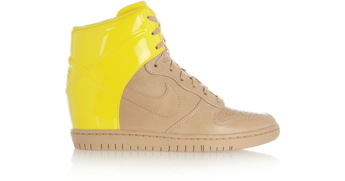 yellow wedge sneakers