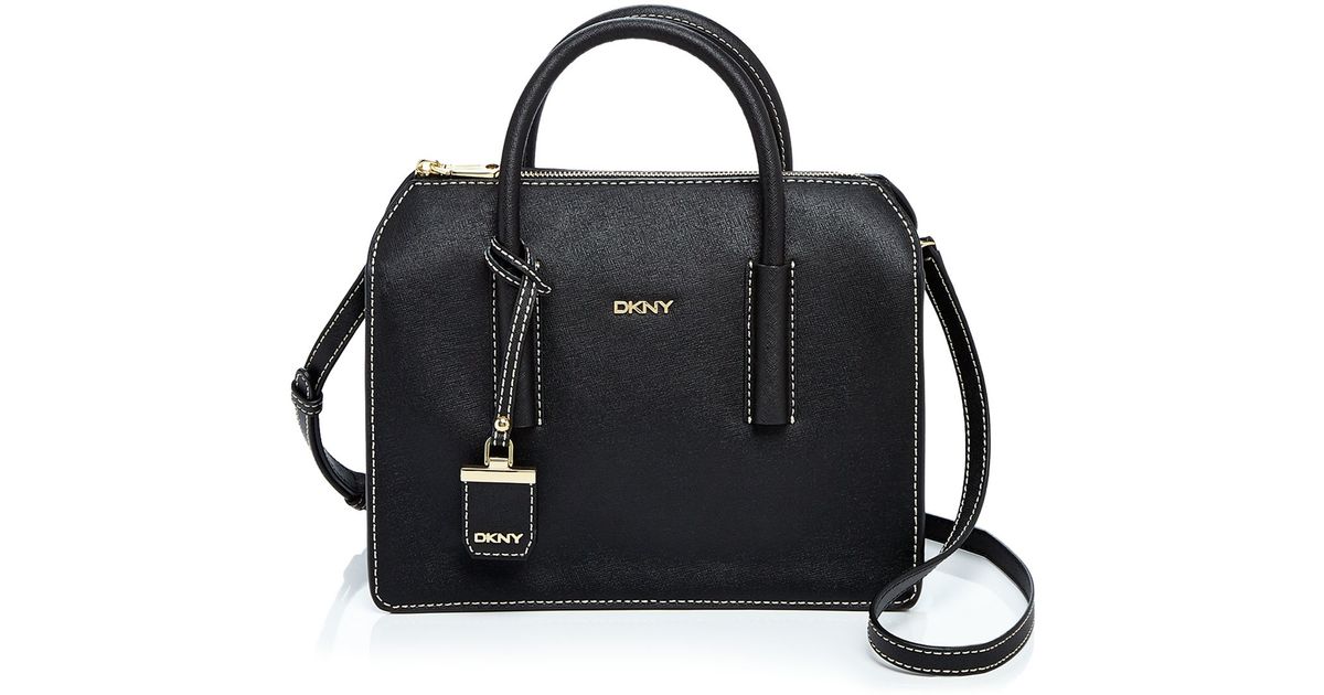 Dkny black saffiano charm satchel bag Clearance