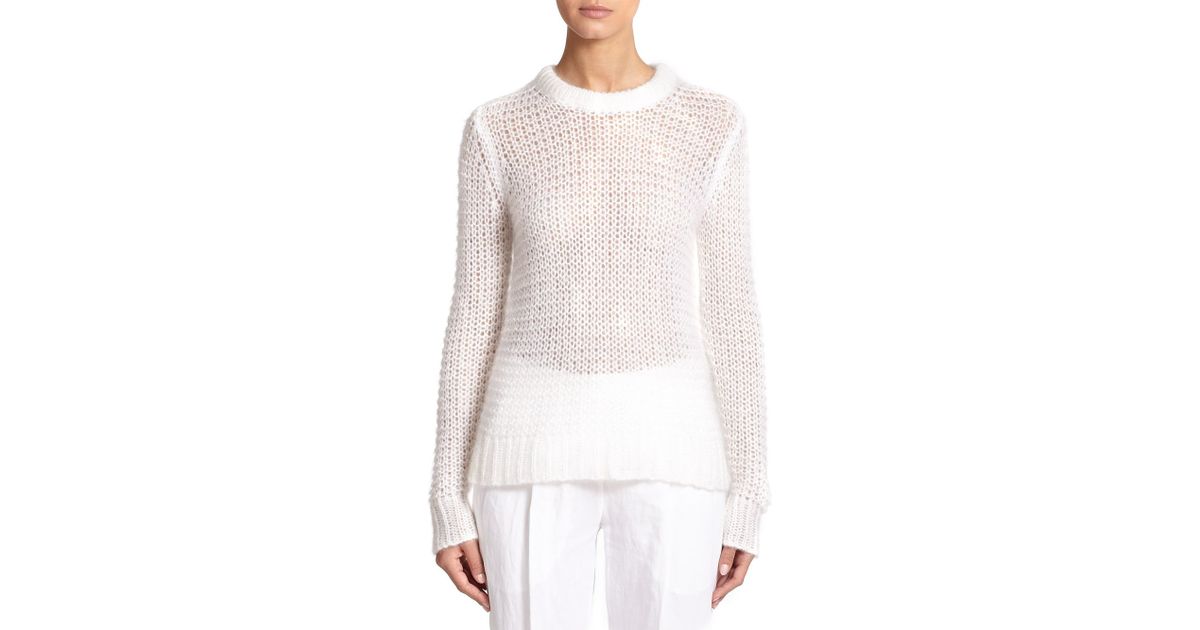white open knit sweater
