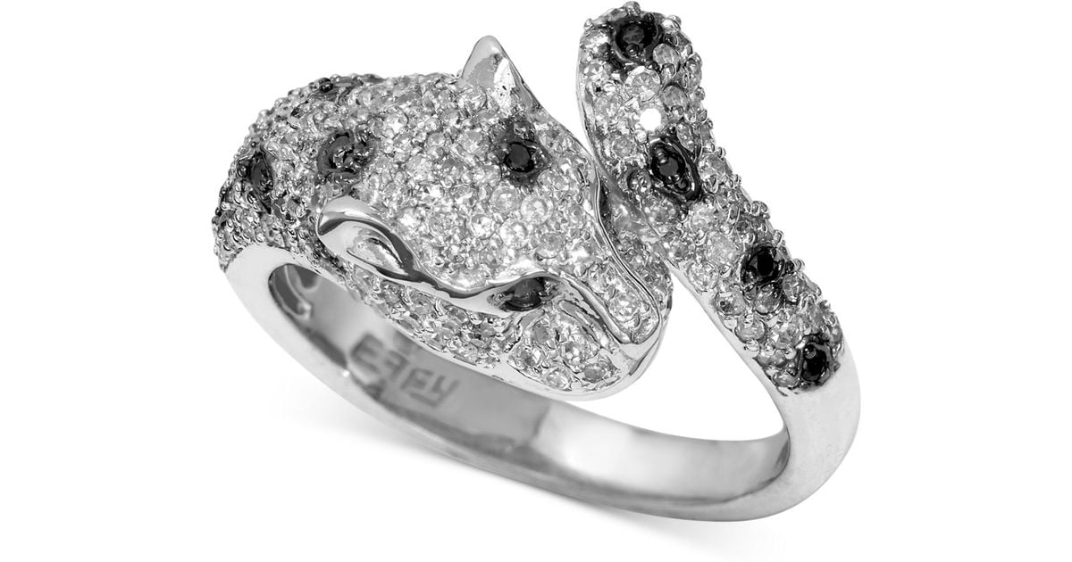 black diamond panther ring