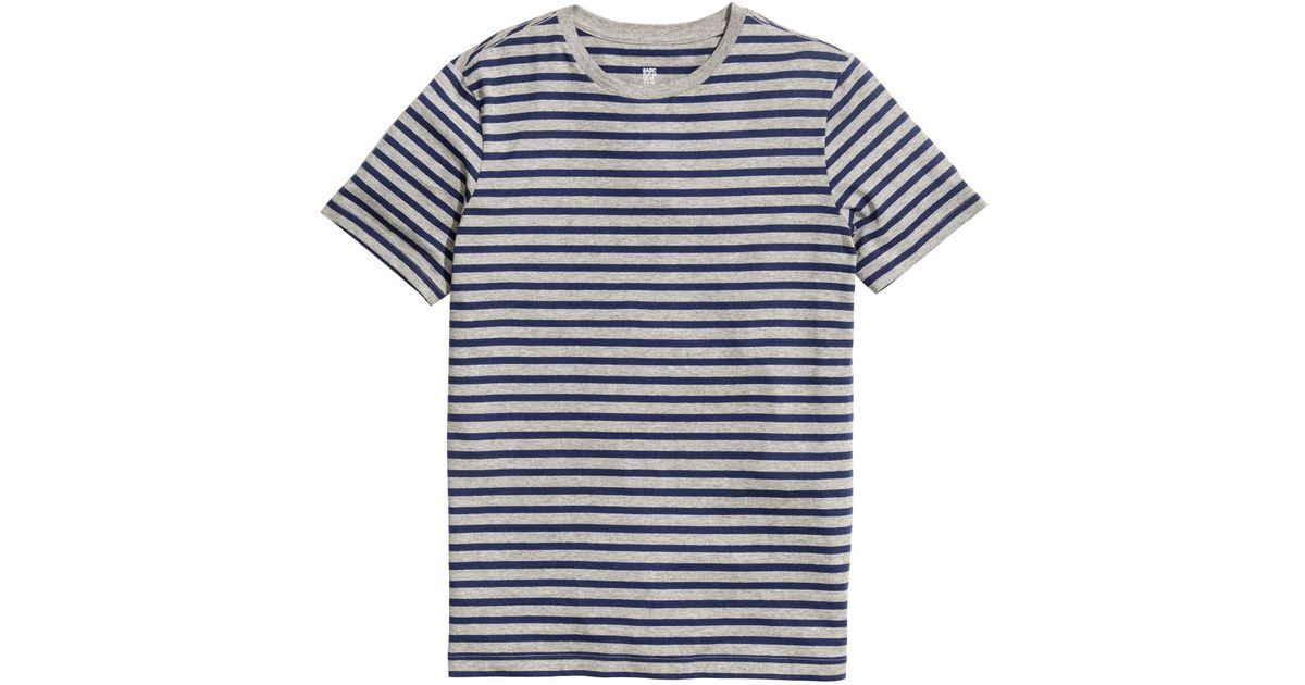 H&M Striped T-shirt in Blue for Men | Lyst