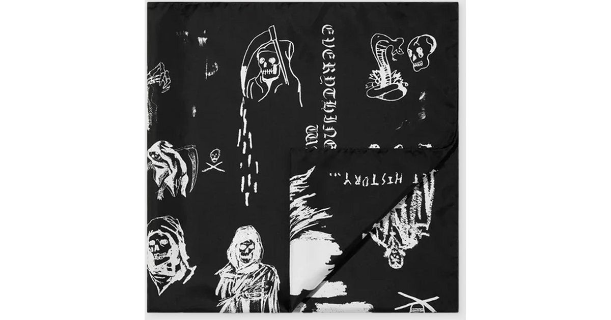 Amiri Wes Lang Silk Scarf in Black for Men | Lyst